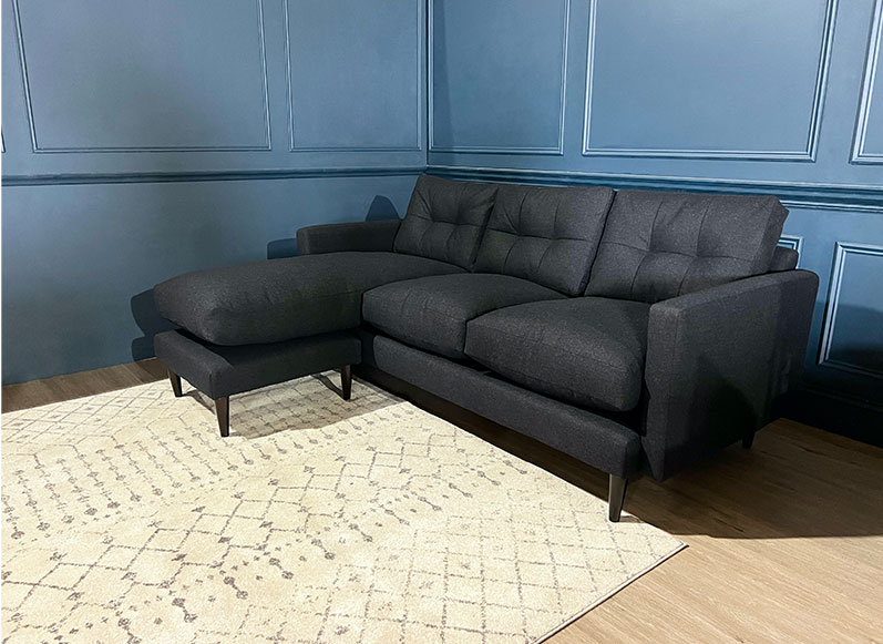 1 Leith LHF Chaise in House Wool Charcoal